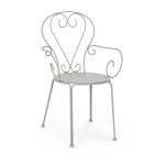Gartenstuhl mit Armlehnen im Shabby-Chic-Design aus Stahl – Verzauberung Viadurini