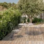 Gartenstuhl mit Armlehnen im Shabby-Chic-Design aus Stahl – Verzauberung Viadurini