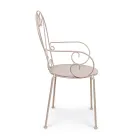 Gartenstuhl mit Armlehnen im Shabby-Chic-Design aus Stahl – Verzauberung Viadurini