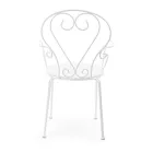 Gartenstuhl mit Armlehnen im Shabby-Chic-Design aus Stahl – Verzauberung Viadurini