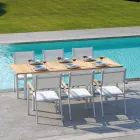 Stapelbarer Gartenstuhl aus weißem Aluminium mit Armlehnen - Lyonel Viadurini