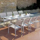 Stapelbarer Gartenstuhl aus Aluminium mit Design-Armlehnen - Gontran Viadurini