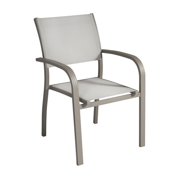 Stapelbarer gartenstuhl aus aluminium mit design-armlehnen - gontran