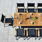 Stapelbarer Gartenstuhl aus anthrazitgrauem Aluminium und Teak - Aidan Viadurini