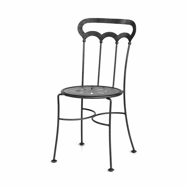 Stapelbarer gartenstuhl aus graphiteisen made in italy, 2 stück - catrina