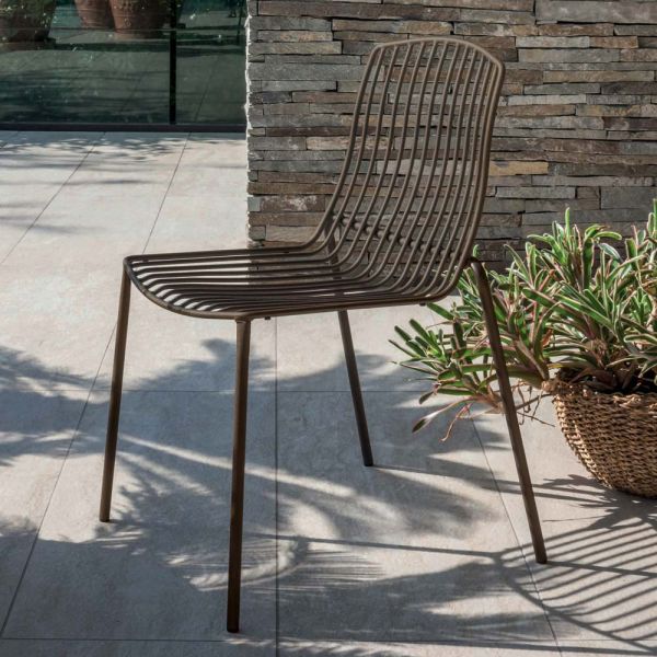 Stapelbarer gartenstuhl aus metall made in italy 2 stück - giuliana