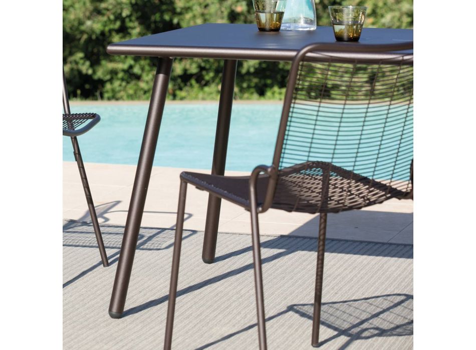 Stapelbarer Gartenstuhl aus verzinktem Metall Made in Italy 4 Stück - Vikas Viadurini