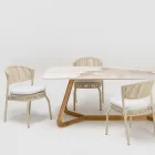 Gartenstuhl aus Aluminium und Seilgeflecht - Algedi Viadurini