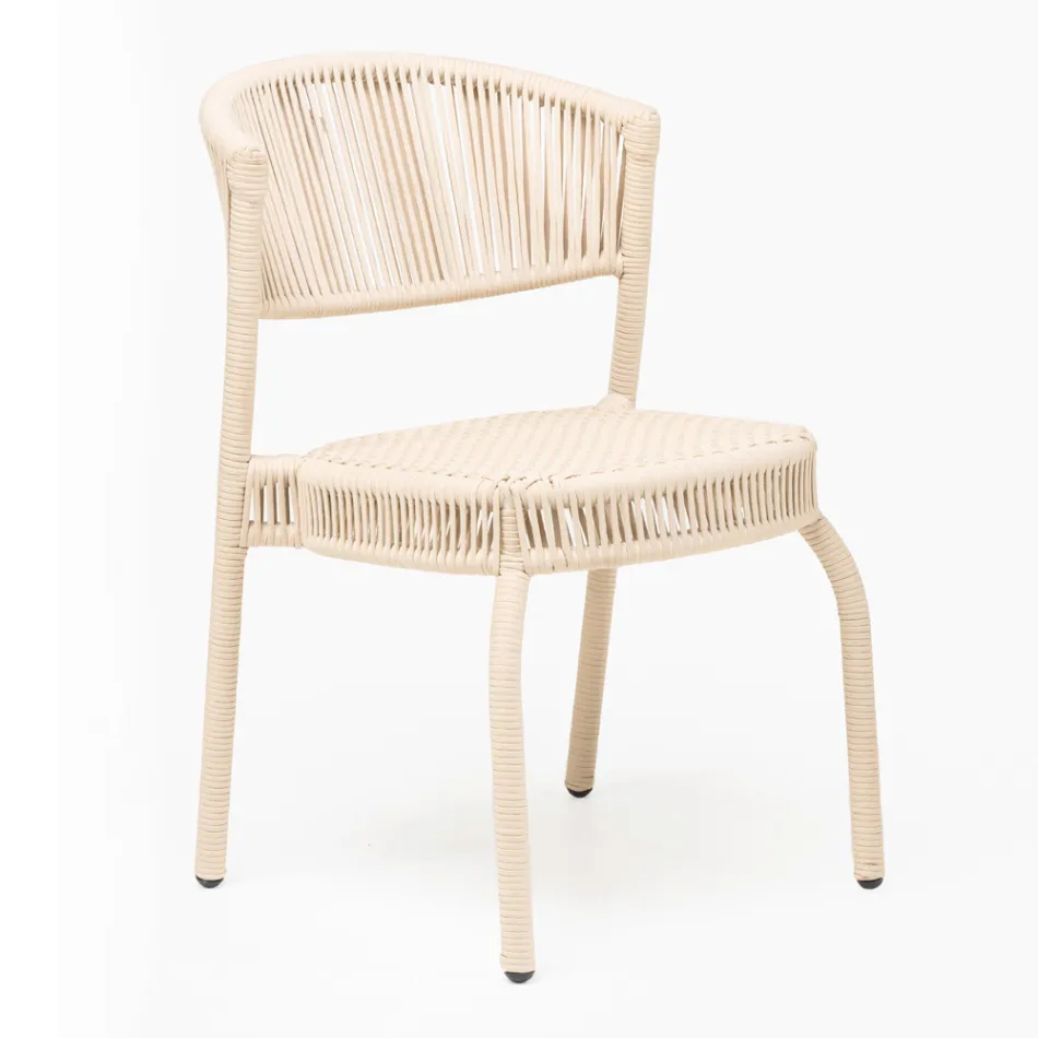 Gartenstuhl aus Aluminium und Seilgeflecht - Algedi Viadurini