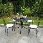 Gartenstuhl aus schwarz lackiertem Eisen mit stapelbarer Struktur - Nacim Viadurini