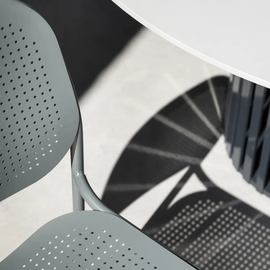 Gartenstuhl aus lackiertem Metall Made in Italy 2 Stück - Synergy Viadurini