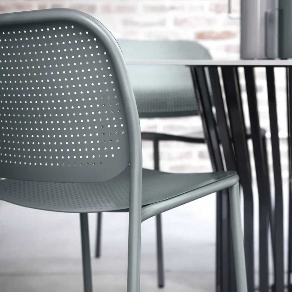 Gartenstuhl aus lackiertem Metall Made in Italy 2 Stück - Synergy Viadurini