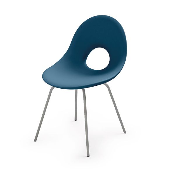 Gartenstuhl aus polyethylen und aluminiumbasis made in italy - ashley
