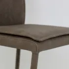 Indoor-Stuhl mit hoher Rückenlehne aus Kunstleder Made in Italy - Cleto Viadurini