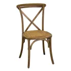 Stapelbarer Innenstuhl aus Birkenholz und Rattansitz - Barriera Viadurini