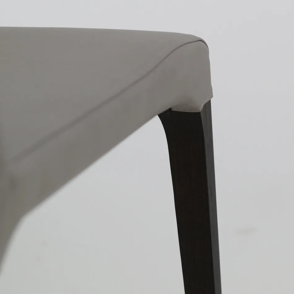 Indoor-Stuhl aus Eschenholz und Kunstleder Made in Italy - Floki Viadurini