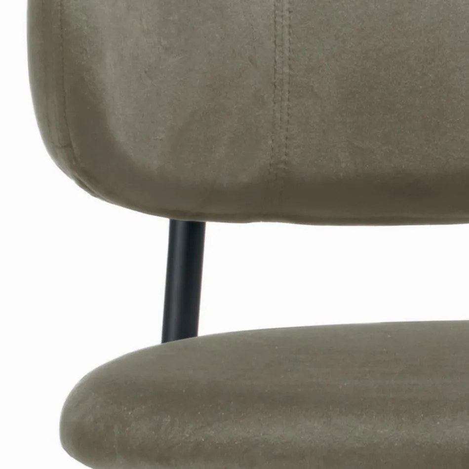 Esszimmerstuhl mit Sitz und Rückenlehne aus Samt, hergestellt in Italien – Livorno Viadurini