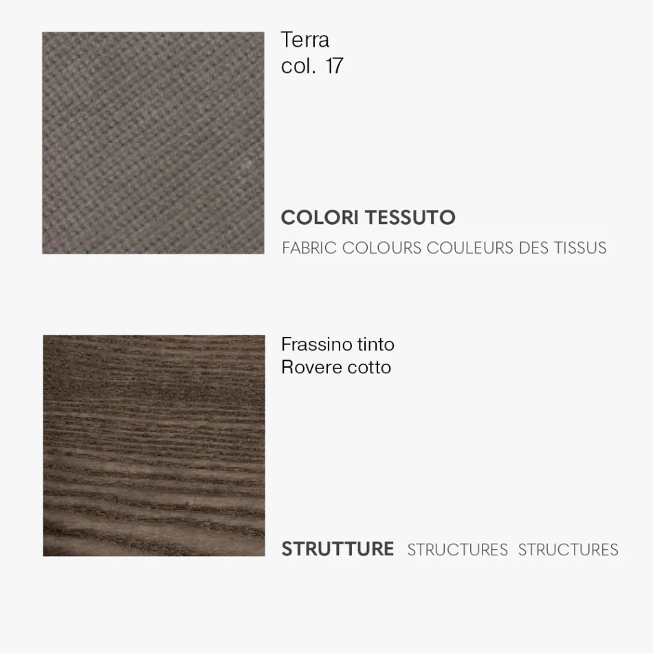 Esszimmerstuhl mit Stoffsitz und Eschenstruktur - Aisha Viadurini