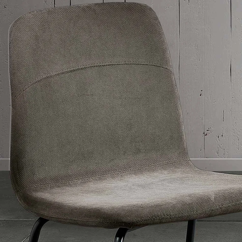 Esszimmerstuhl mit Stoffsitz und Metallstruktur - Aisha Viadurini