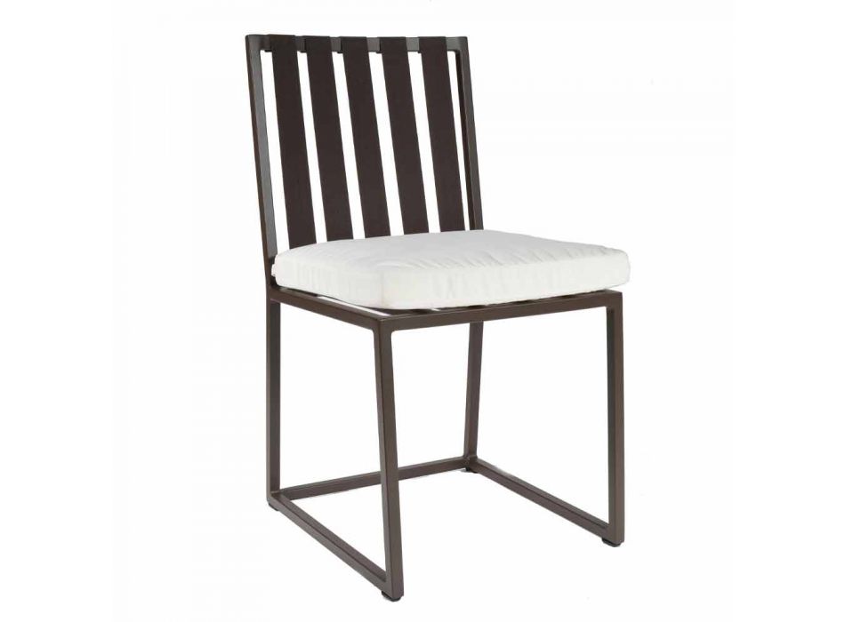 Outdoor Dining Chair in Aluminium und Luxus Design Rope 3 Oberflächen - Julie Viadurini