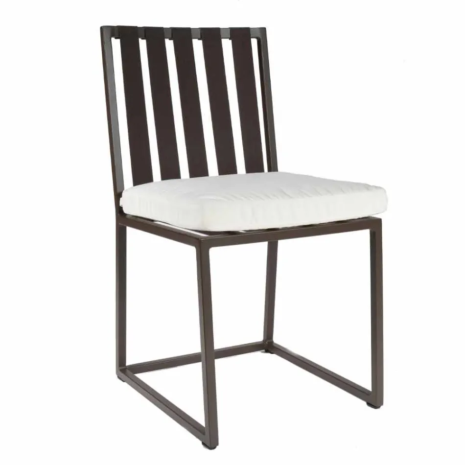 Outdoor Dining Chair in Aluminium und Luxus Design Rope 3 Oberflächen - Julie Viadurini