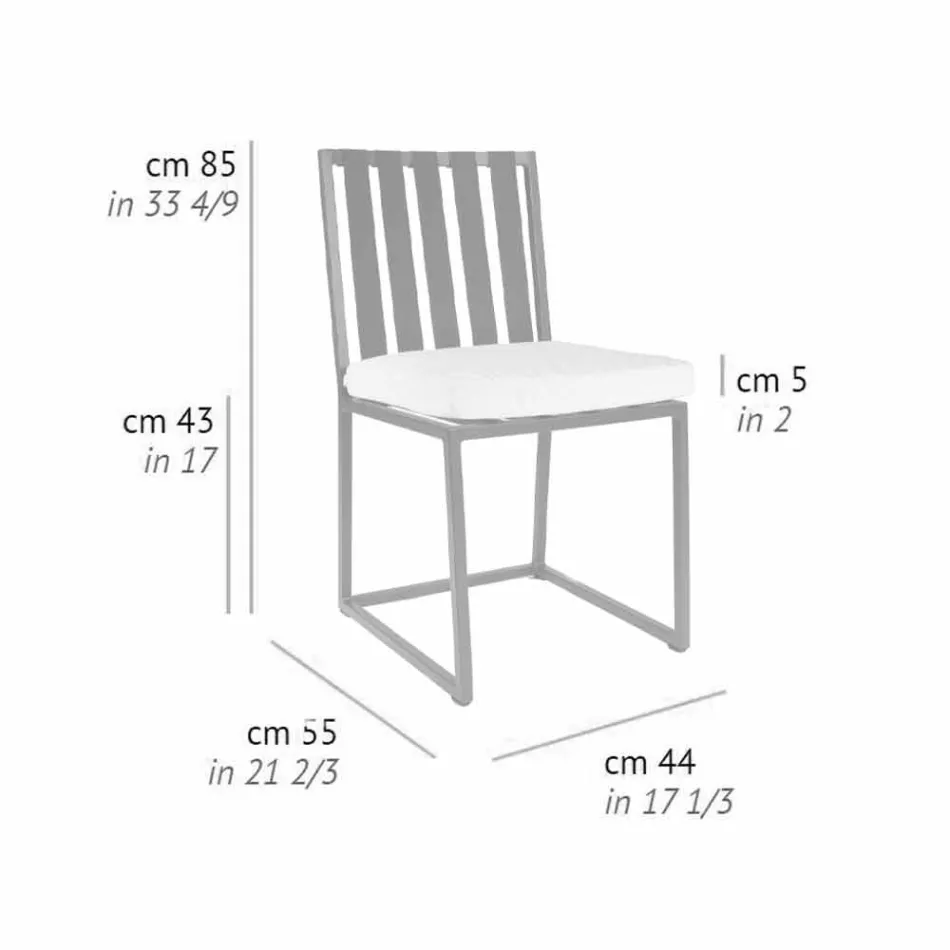 Outdoor Dining Chair in Aluminium und Luxus Design Rope 3 Oberflächen - Julie Viadurini