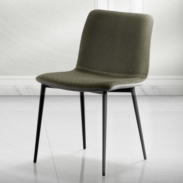 Esszimmerstuhl aus vulcano-stoff und metallbeinen made in italy - amane