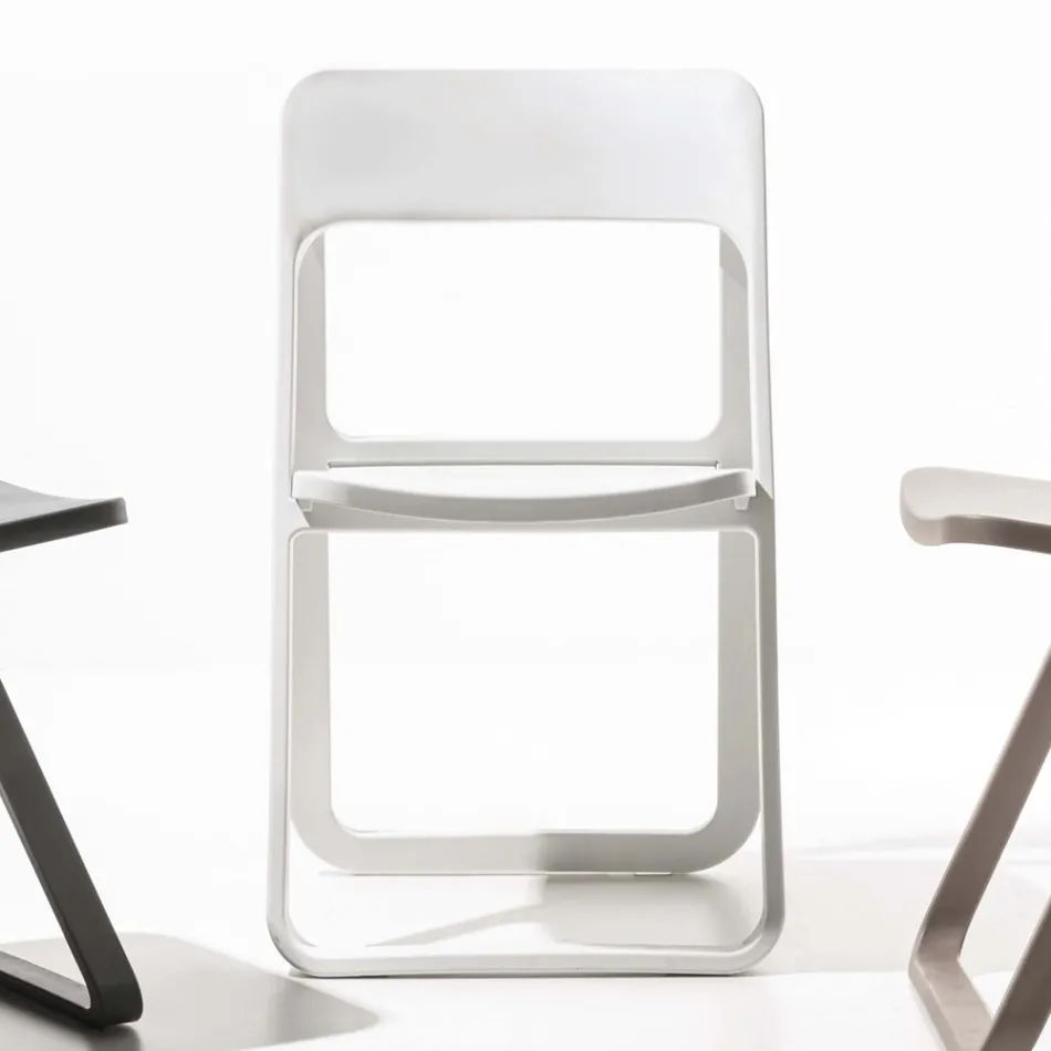 Klappbarer Esszimmerstuhl aus farbigem Polypropylen, 4 Stück – Eliana Viadurini