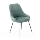 Wohnzimmerstuhl mit Sitz aus Mikrofaserstoff in verschiedenen Farben – Sandelholz Viadurini