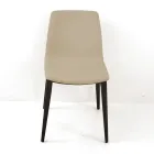 Wohnzimmerstuhl aus eisfarbenem Leder Made in Italy - Betsy Viadurini