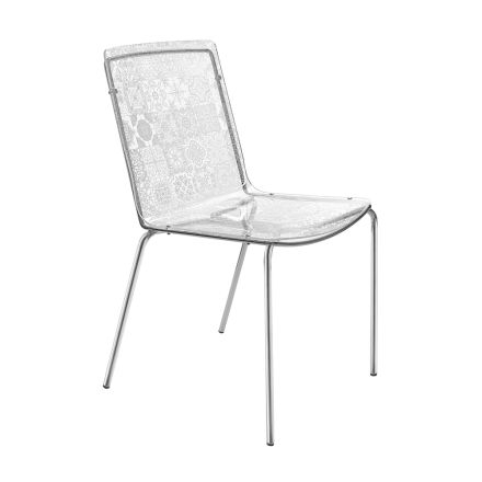 Wohnzimmerstuhl aus Plexiglas und Eisen, hergestellt in Italien, 2 Stück – Pumbaa Viadurini