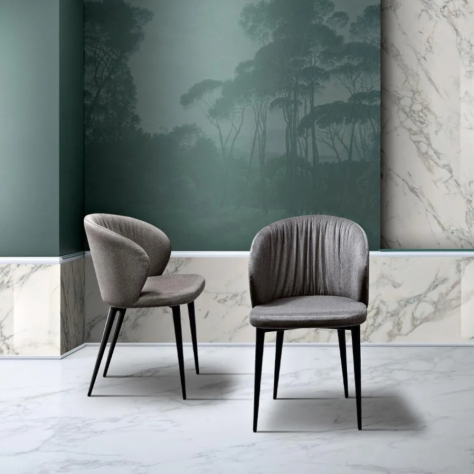 Wohnzimmerstuhl aus Stoff und Esche mit elegantem Design - Reginaldo Viadurini