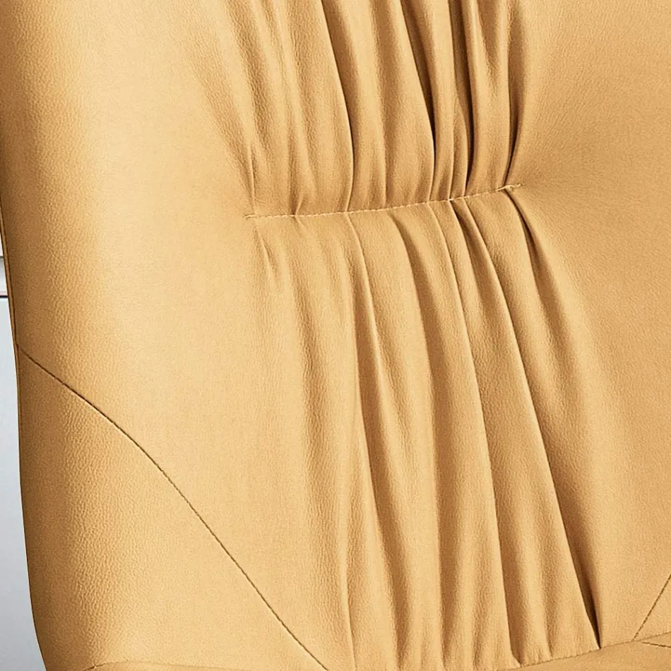 Wohnzimmerstuhl aus Faserstoff mit Ledereffekt und Metall Made in Italy - Gohan Viadurini