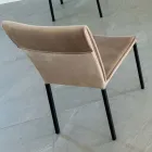 Wohnzimmerstuhl aus schmutzabweisendem Samt und schwarzer Struktur – Haroon Viadurini