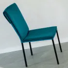 Wohnzimmerstuhl aus schmutzabweisendem Samt und schwarzer Struktur – Haroon Viadurini