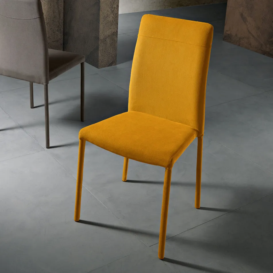 Wohnzimmerstuhl komplett mit Stoff „Made in Italy“ gepolstert – Lorelai Viadurini