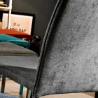 Wohnzimmerstuhl komplett gepolstert mit Stoff Made in Italy - Rosetta Viadurini
