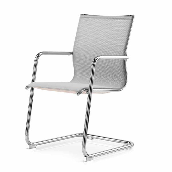 Ergonomischer bürostuhl mit kufengestell und armlehnen made in italy - filanna