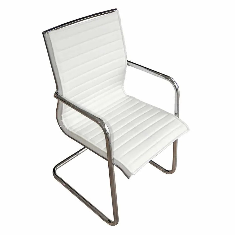 Ergonomischer Bürostuhl mit Kufengestell und Armlehnen Made in Italy - Filanna Viadurini