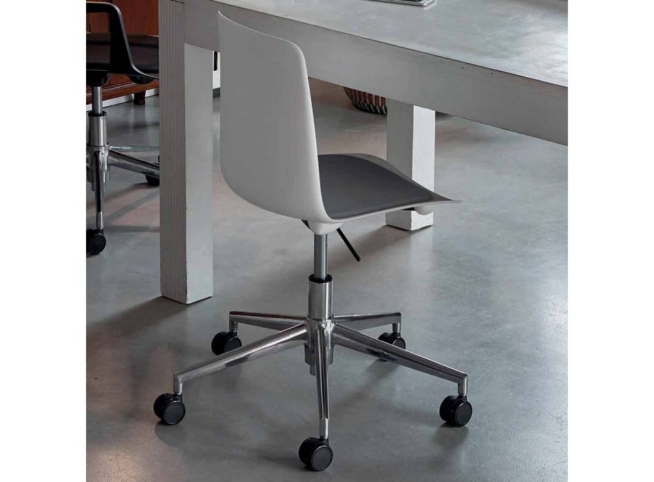 Bürostuhl aus Aluminium und Polypropylen Hergestellt in Italien, 2 Stück - Charita Viadurini