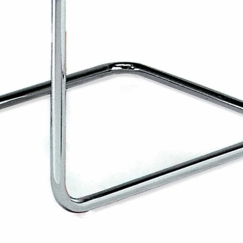 Bürostuhl aus Leder mit Gestell aus verchromtem Stahl Made in Italy - Elite Viadurini