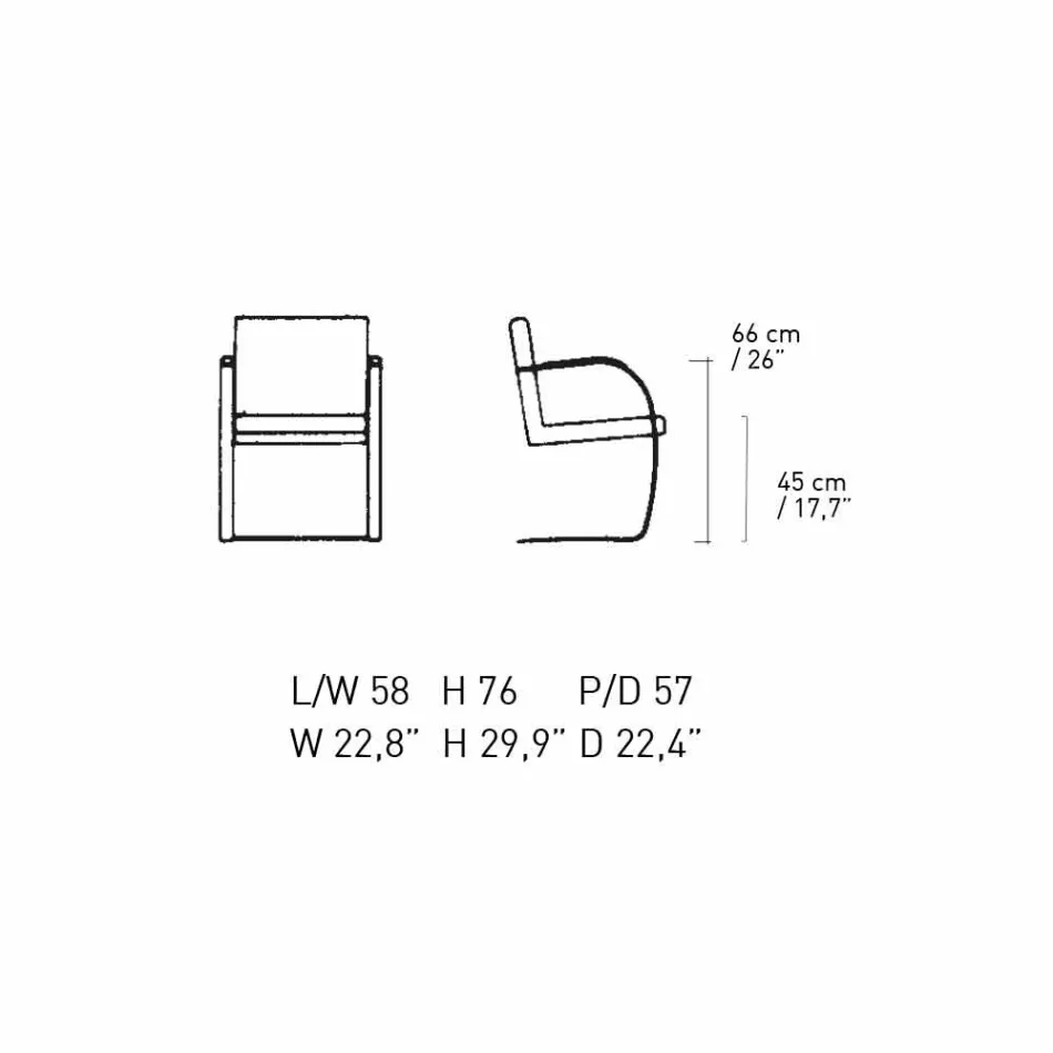 Bürostuhl aus Leder mit Struktur aus Chromstahl Made in Italy - Quartz Viadurini