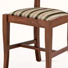 Stuhl im klassischen Design aus Holz und Sitz aus Stoff Made in Italy - Dorina Viadurini