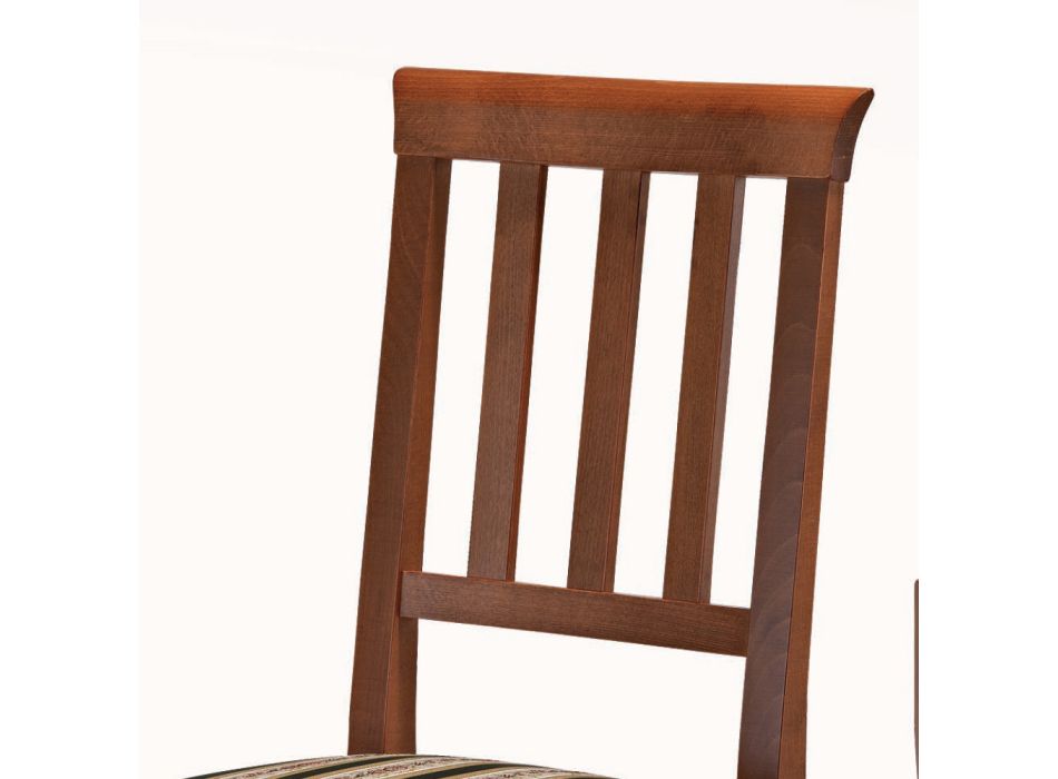 Stuhl im klassischen Design aus Holz und Sitz aus Stoff Made in Italy - Dorina Viadurini