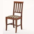 Stuhl im klassischen Design aus Holz und Sitz aus Stoff Made in Italy - Dorina