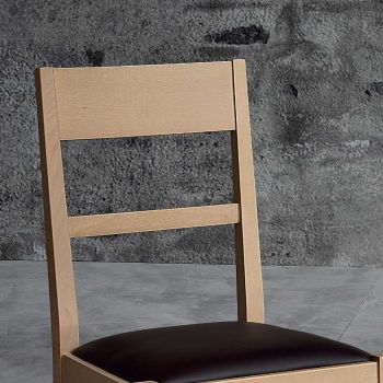 Design-Küchenstuhl aus Buchenholz und Sitz aus Kunstleder - Davina