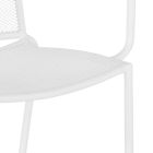 Design-Gartenstuhl mit stapelbaren Armlehnen aus weißem Stahl – Mamagago Viadurini