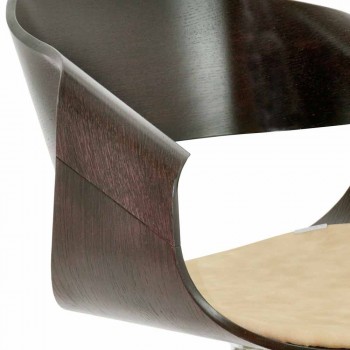 Designstuhl aus Eichen- oder Wengeholz mit italienischem Luxuskissen - Rimmel
