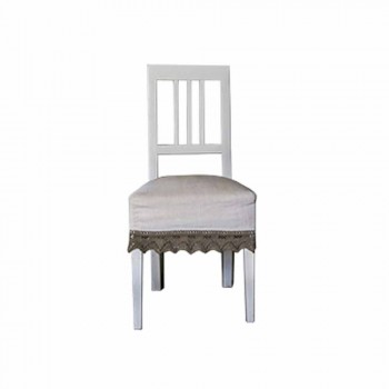 Moderner Design Stuhl aus weiß lackiertem Buchenholz, Shirley