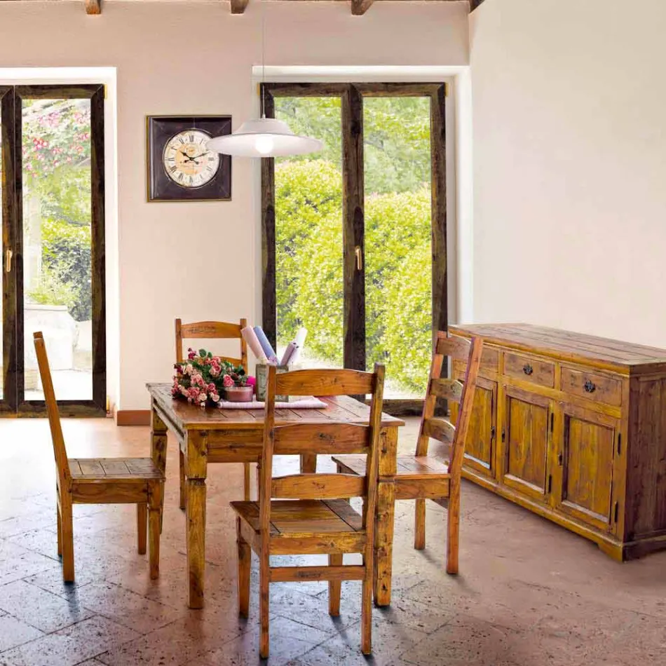 Klassischer Designstuhl aus massivem Akazienholz Homemotion - Moritz Viadurini